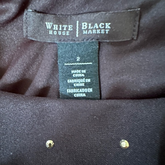 White House Black Market Dress with Gold Studs and Sheer Sleeves Size 2 - Picture 7 of 7